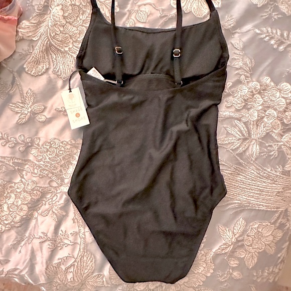 Black Mesh front one piece swimsuit - Picture 2 of 9